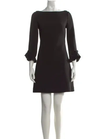 Pre-owned Kate Spade Bateau Neckline Mini Dress In Black