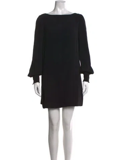 Pre-owned Kate Spade Bateau Neckline Mini Dress In Black