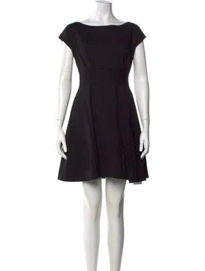 Pre-owned Kate Spade Bateau Neckline Mini Dress In Black