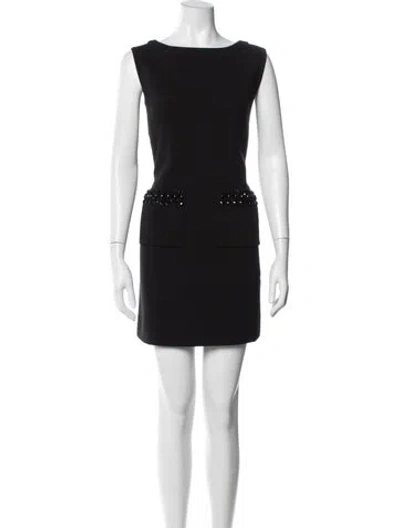 Pre-owned Kate Spade Bateau Neckline Mini Dress In Black