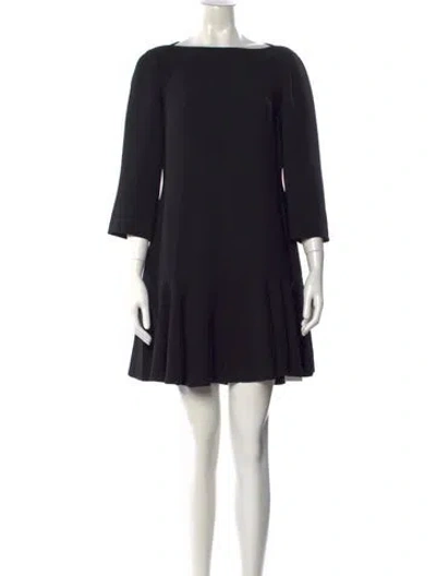 Pre-owned Kate Spade Bateau Neckline Mini Dress In Black