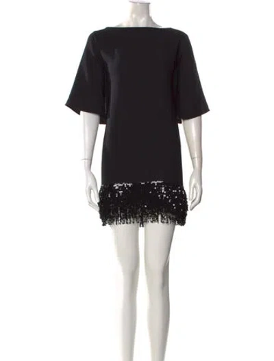 Pre-owned Kate Spade Bateau Neckline Mini Dress In Black