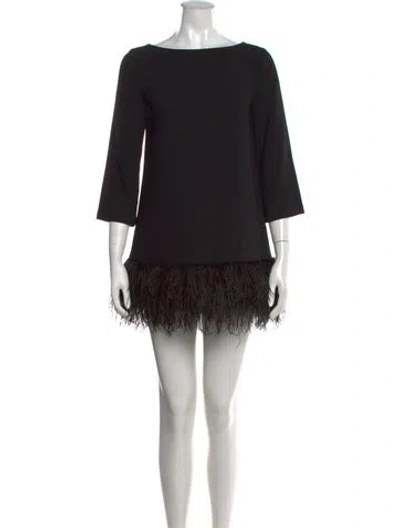 Pre-owned Kate Spade Bateau Neckline Mini Dress In Black
