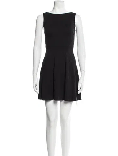 Pre-owned Kate Spade Bateau Neckline Mini Dress In Black