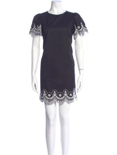 Pre-owned Kate Spade Bateau Neckline Mini Dress In Blue