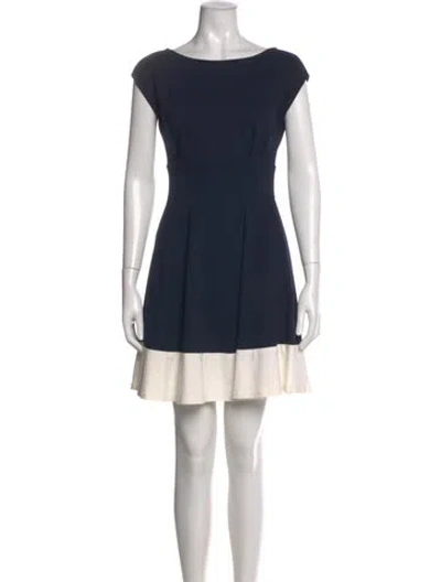 Pre-owned Kate Spade Bateau Neckline Mini Dress In Blue