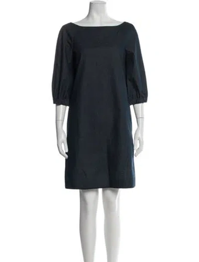 Pre-owned Kate Spade Bateau Neckline Mini Dress In Blue