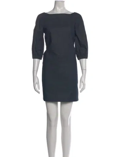 Pre-owned Kate Spade Bateau Neckline Mini Dress In Blue