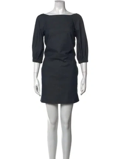 Pre-owned Kate Spade Bateau Neckline Mini Dress In Blue