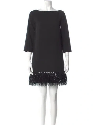 Pre-owned Kate Spade Bateau Neckline Mini Dress In Gray