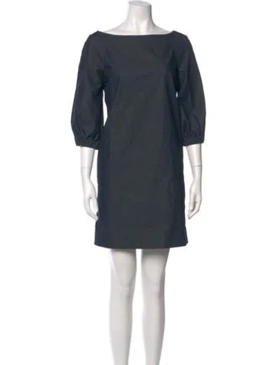 Pre-owned Kate Spade Bateau Neckline Mini Dress In Gray