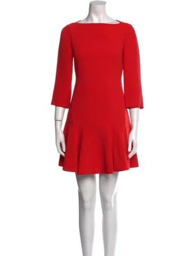 Pre-owned Kate Spade Bateau Neckline Mini Dress In Red