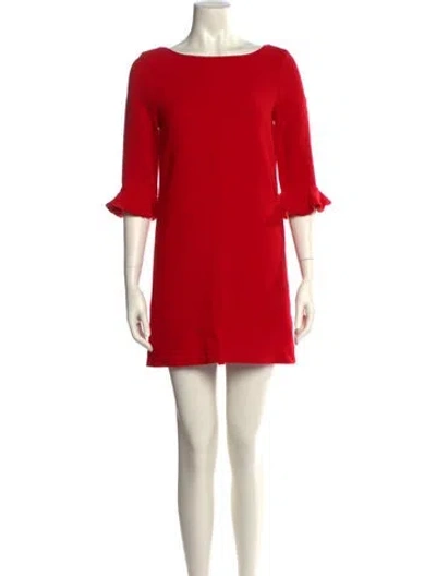 Pre-owned Kate Spade Bateau Neckline Mini Dress In Red