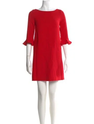 Pre-owned Kate Spade Bateau Neckline Mini Dress In Red