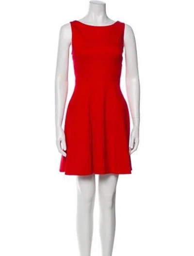 Pre-owned Kate Spade Bateau Neckline Mini Dress In Red