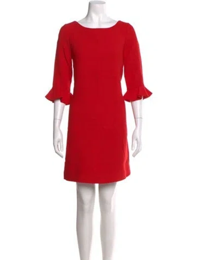 Pre-owned Kate Spade Bateau Neckline Mini Dress In Red