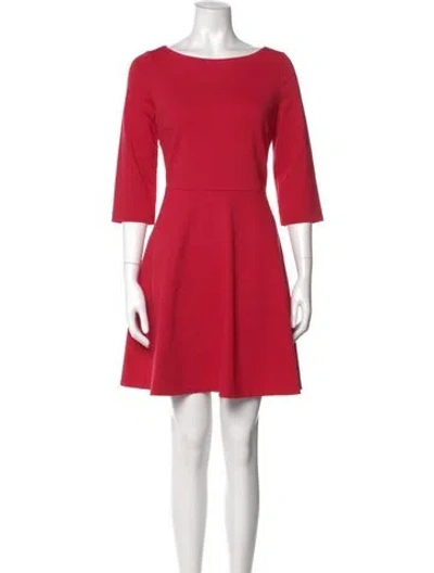 Pre-owned Kate Spade Bateau Neckline Mini Dress In Red