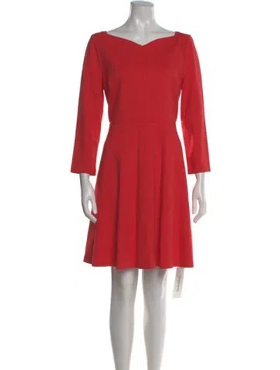 Pre-owned Kate Spade Bateau Neckline Mini Dress In Red