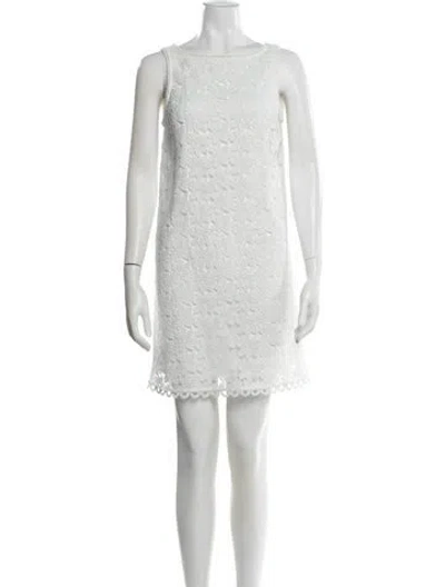 Pre-owned Kate Spade Bateau Neckline Mini Dress In White