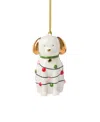 Kate Spade Be Jolly Dog Ornament In White
