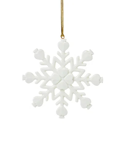 Kate Spade Be Jolly Snowflake Ornament In White