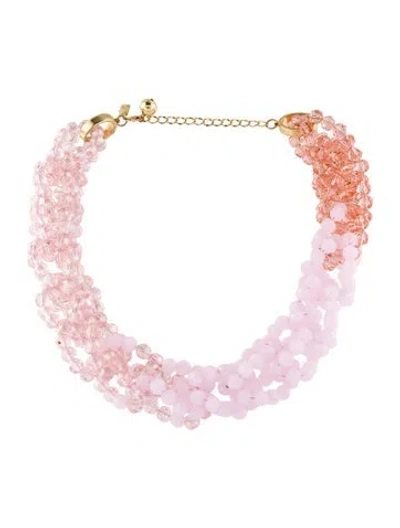 Pre-owned Kate Spade Bead Chain Link Torsade Necklace, 21" In Pink