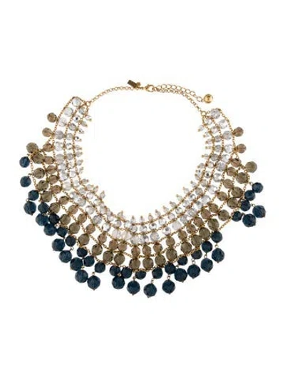 Pre-owned Kate Spade Bead Collar Necklace, 20.75" In Black/brown