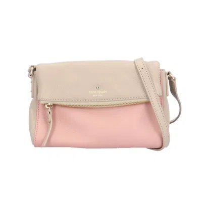 Pre-owned Kate Spade Beige Beige Pink Leather Shoulder Bag () In Beige, Beige Pink