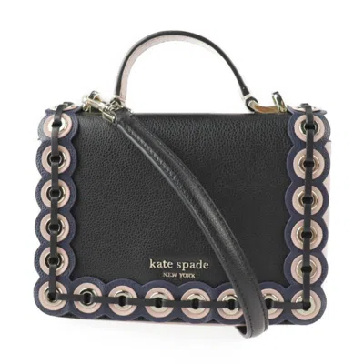 Pre-owned Kate Spade Beige Black Pink Beige Leather Handbag Shoulder Bag Tote Bag () In Beige, Black, Pink Beige