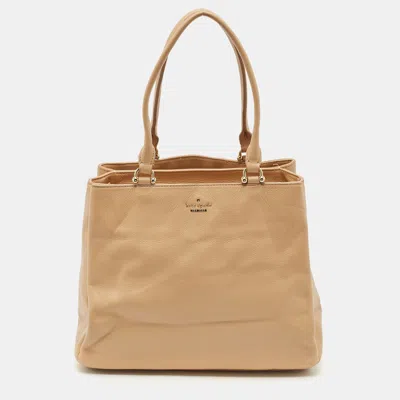Pre-owned Kate Spade Beige Leather New York Lombard Street Neve Tote