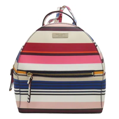 Pre-owned Kate Spade Beige Multi-color Pink Pvc Backpack Handbag ()