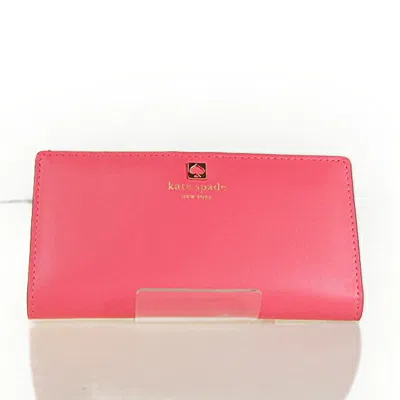 Pre-owned Kate Spade Beige Pink Faux Leather Wallet (bi-fold) () In Beige, Pink