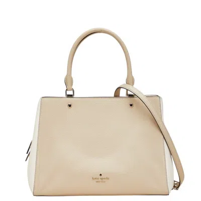 Pre-owned Kate Spade Beige White Leather Handbag Shoulder Bag () In Multi