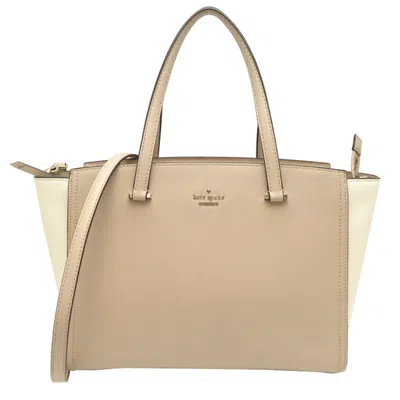 Pre-owned Kate Spade Beige White Leather Tote Bag () In Multi