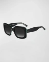 Kate Spade Bellamys 52mm Gradient Rectangular Sunglasses In Black