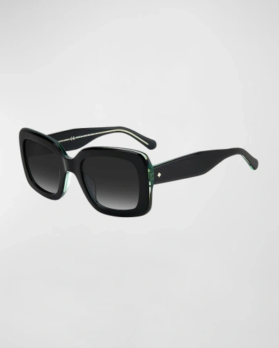Kate Spade Bellamy Square Acetate Sunglasses In Black