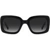Kate Spade Bellamys 52mm Gradient Rectangular Sunglasses In Black