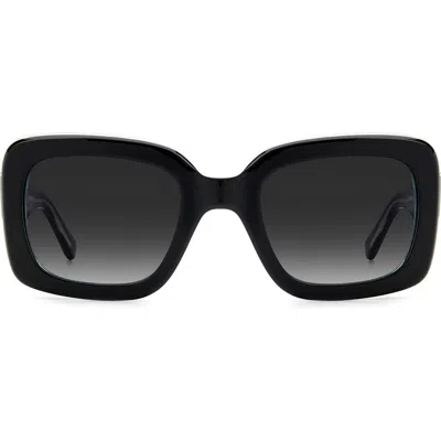 Kate Spade Bellamys 52mm Gradient Rectangular Sunglasses In Black
