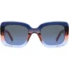 Kate Spade Bellamys 52mm Gradient Rectangular Sunglasses In Blue