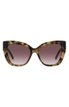 Kate Spade Bexley Acetate Cat-eye Sunglasses In Havana/ Burgundy Shaded