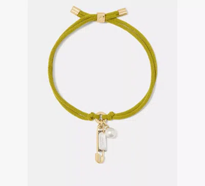 Kate Spade Bits And Baubles Sam Tag Cord Bracelet In Mixed Metal