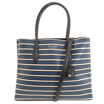 Pre-owned Kate Spade Black Blue Pvc Tote Bag () In Black, Blue