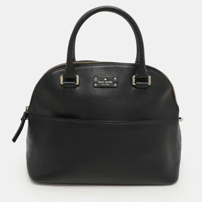 Pre-owned Kate Spade Black Leather Dome Satchel