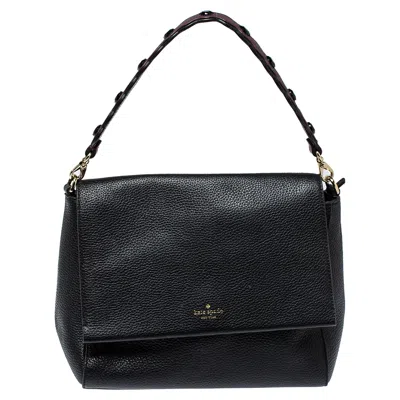 Pre-owned Kate Spade Black Leather Flap Satchel