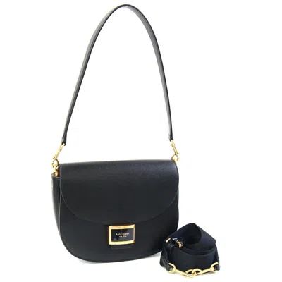 Pre-owned Kate Spade Black Leather Handbag Saddle Bag Shoulder Bag ()