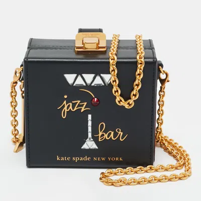 Pre-owned Kate Spade Black Leather Micro Matchbox Crossbody Bag