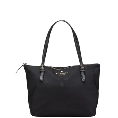 Pre-owned Kate Spade Black Nylon Leather Handbag Tote Bag ()