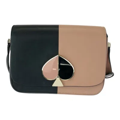 Pre-owned Kate Spade Black Pink Leather Pochette Shoulder Bag () In Multi