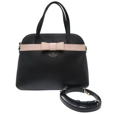 Pre-owned Kate Spade Black Pink Leather Shoulder Bag Tote Bag () In Multi