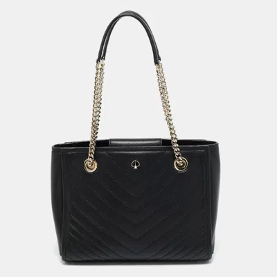 Pre-owned Kate Spade Black Quilted Leather Amelia Tote